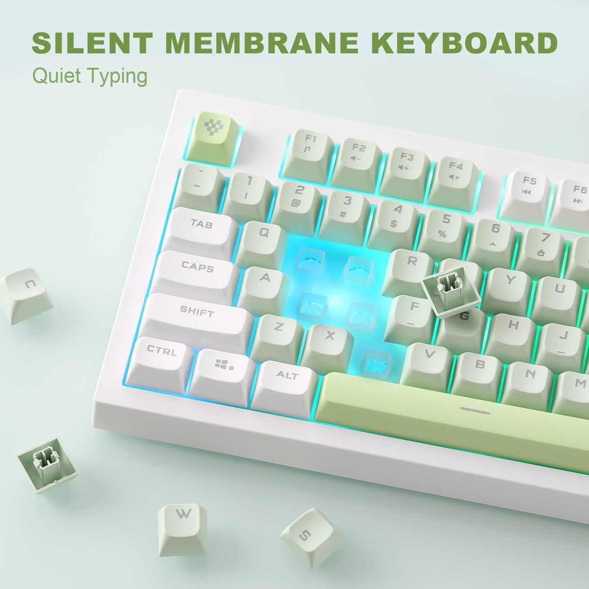 YUNZII D98 White Wired RGB Membrane Keyboard