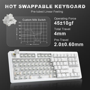 YUNZII YZ87 White Line Mechanical Gaming Keyboard