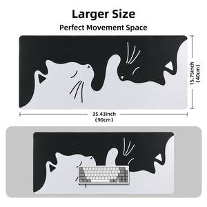 YUNZII Hug White Cat Mouse Pad Desk Mat