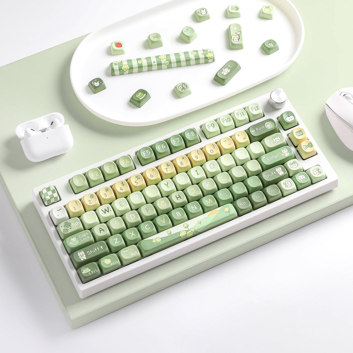 YUNZII Matcha Bunny SOA Profile Keycap Set