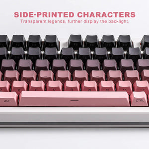 YUNZII Gradient Black Pink Cherry Profile Keycap Set