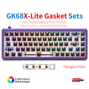 YUNZII GK68 Lite-Gasket Keyboard Kit With CNC Aluminum Keyboard Case