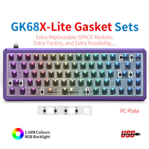 YUNZII GK68 Lite-Gasket Keyboard Kit With CNC Aluminum Keyboard Case