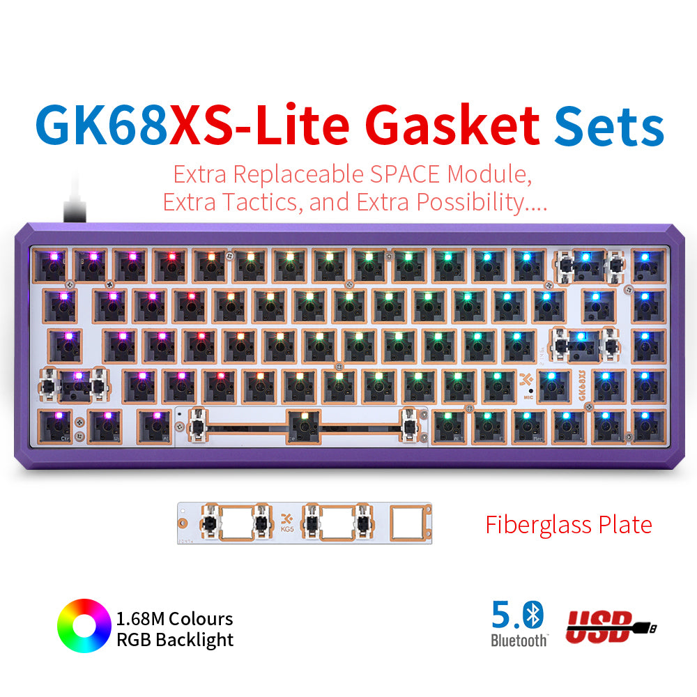 YUNZII GK68 Lite-Gasket Keyboard Kit With CNC Aluminum Keyboard Case