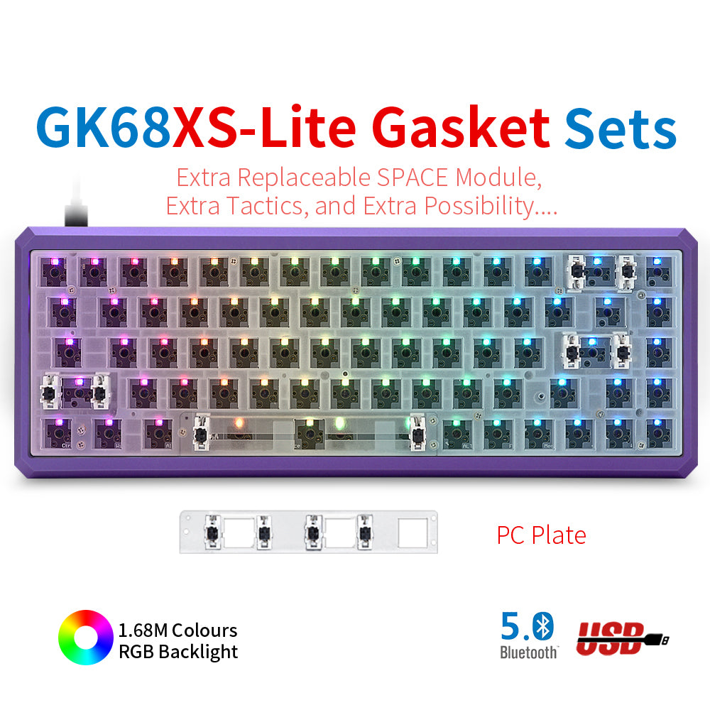 YUNZII GK68 Lite-Gasket Keyboard Kit With CNC Aluminum Keyboard Case