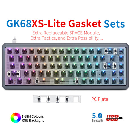 YUNZII GK68 Lite-Gasket Keyboard Kit With CNC Aluminum Keyboard Case