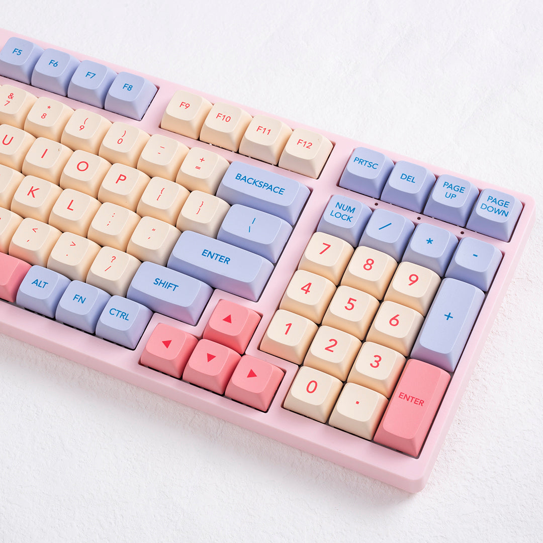 Marshmallow PBT Keycaps 132 Pieces, Budget Friendly, Cotton Candy, XDA Custom store Key Cap, Macaron and Pastel, Keyboard Accessories and Gift